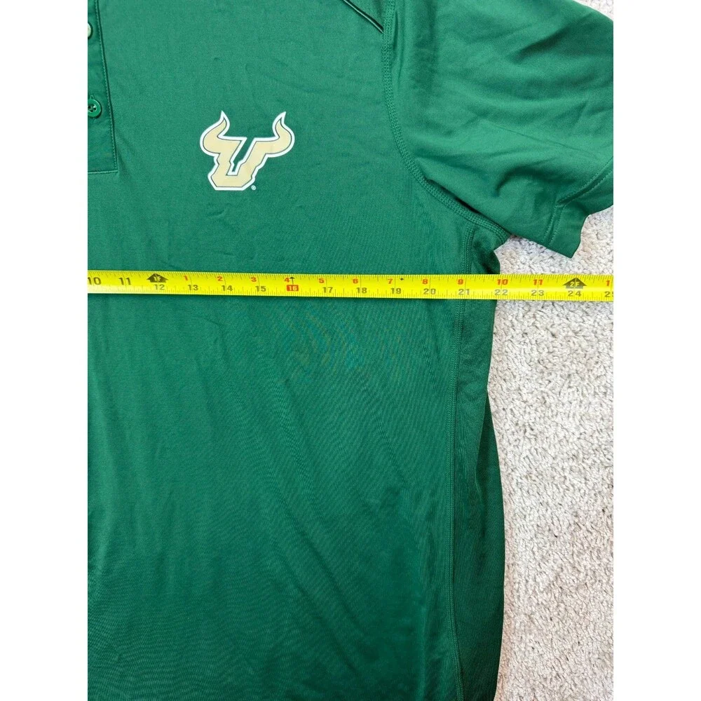Adidas USF South Florida Bulls Polo Shirt Men's XL Green NCAA Golf Performance